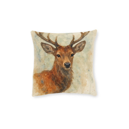 Majestic Stag Throw Cushion — Wildlife Gift for Country Home Decor