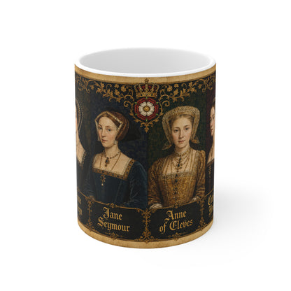 Henry VIII's Six Wives Portrait Mug — Tudor Queens History Gift