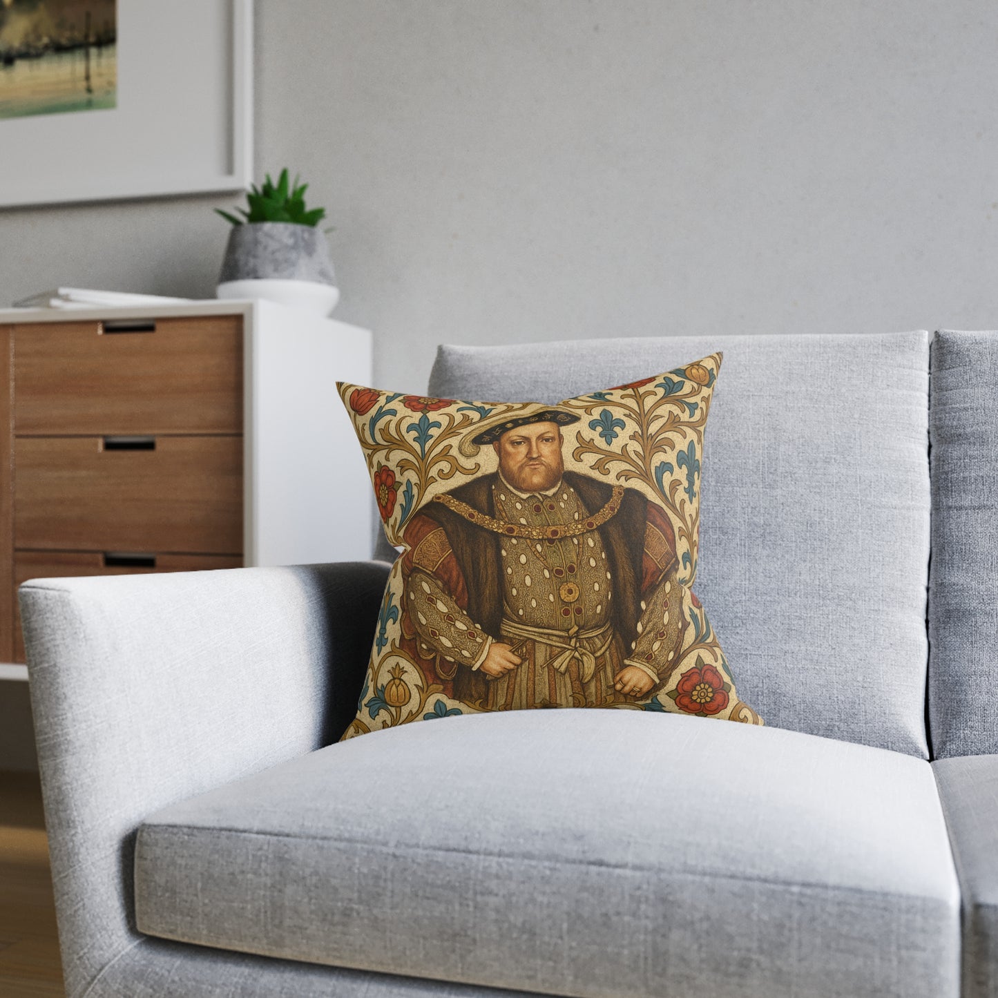 Henry VIII Tudor Rose Cushion — Regal History Gift Throw Pillow