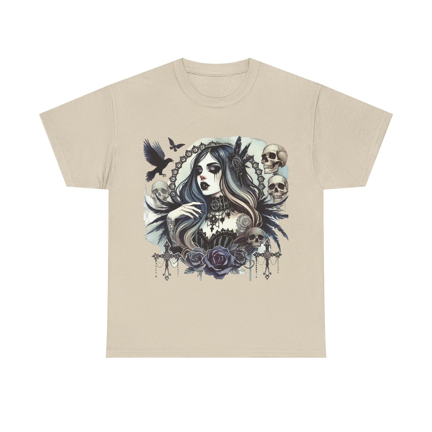 Gothic Girl Skull & Roses T-Shirt