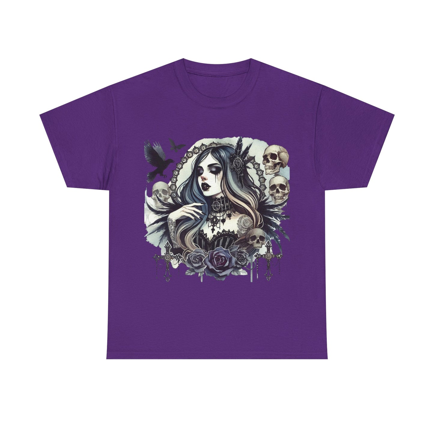 Gothic Girl Skull & Roses T-Shirt