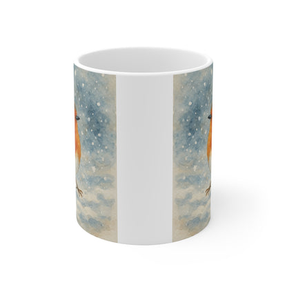 Watercolor Robin Christmas Mug