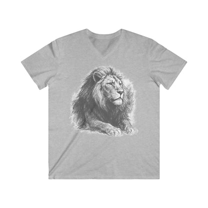 Lion Graphic V-Neck T-Shirt