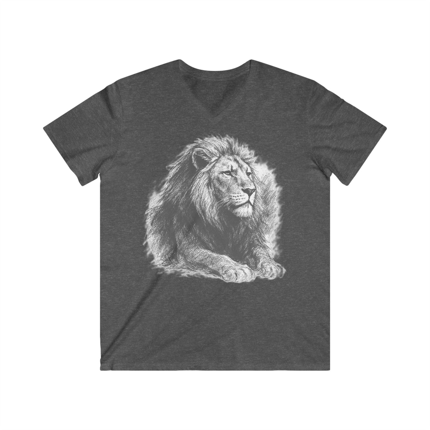 Lion Graphic V-Neck T-Shirt
