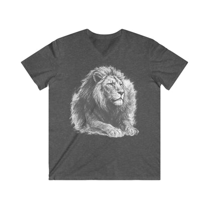 Lion Graphic V-Neck T-Shirt