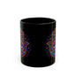 Psychedelic Hamsa Hand Mug — Third Eye Black Ceramic Coffee Cup