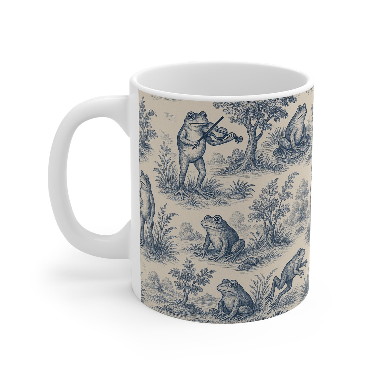 Frog Themed: Toile de Jouy Coffee Mug