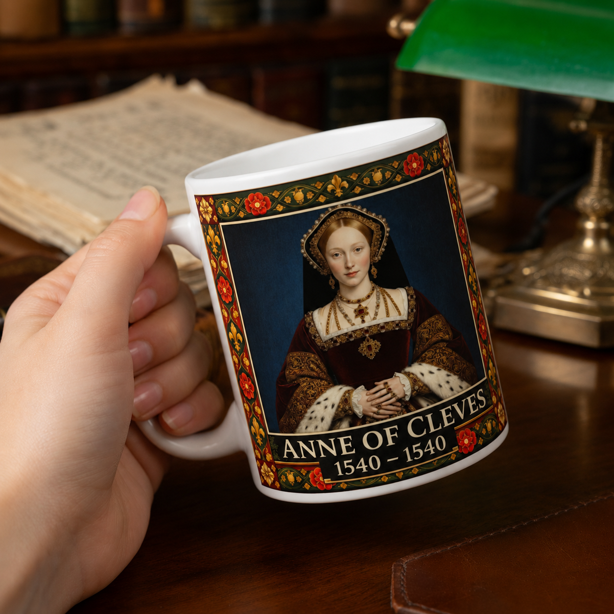 Anne of Cleves Portrait Mug — Tudor History Gift for History Lovers
