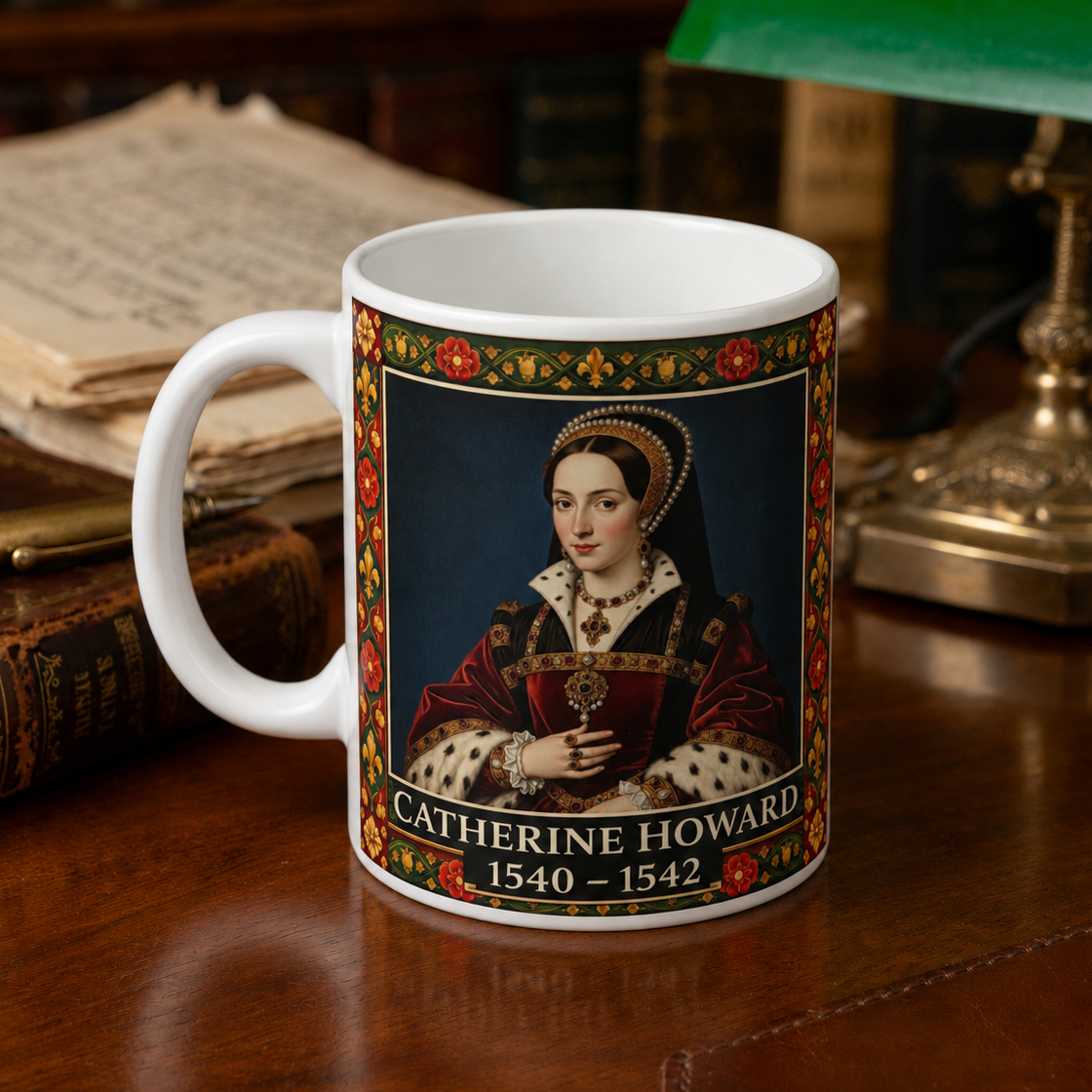 Catherine Howard Portrait Mug — Tudor History Gift for History Lovers
