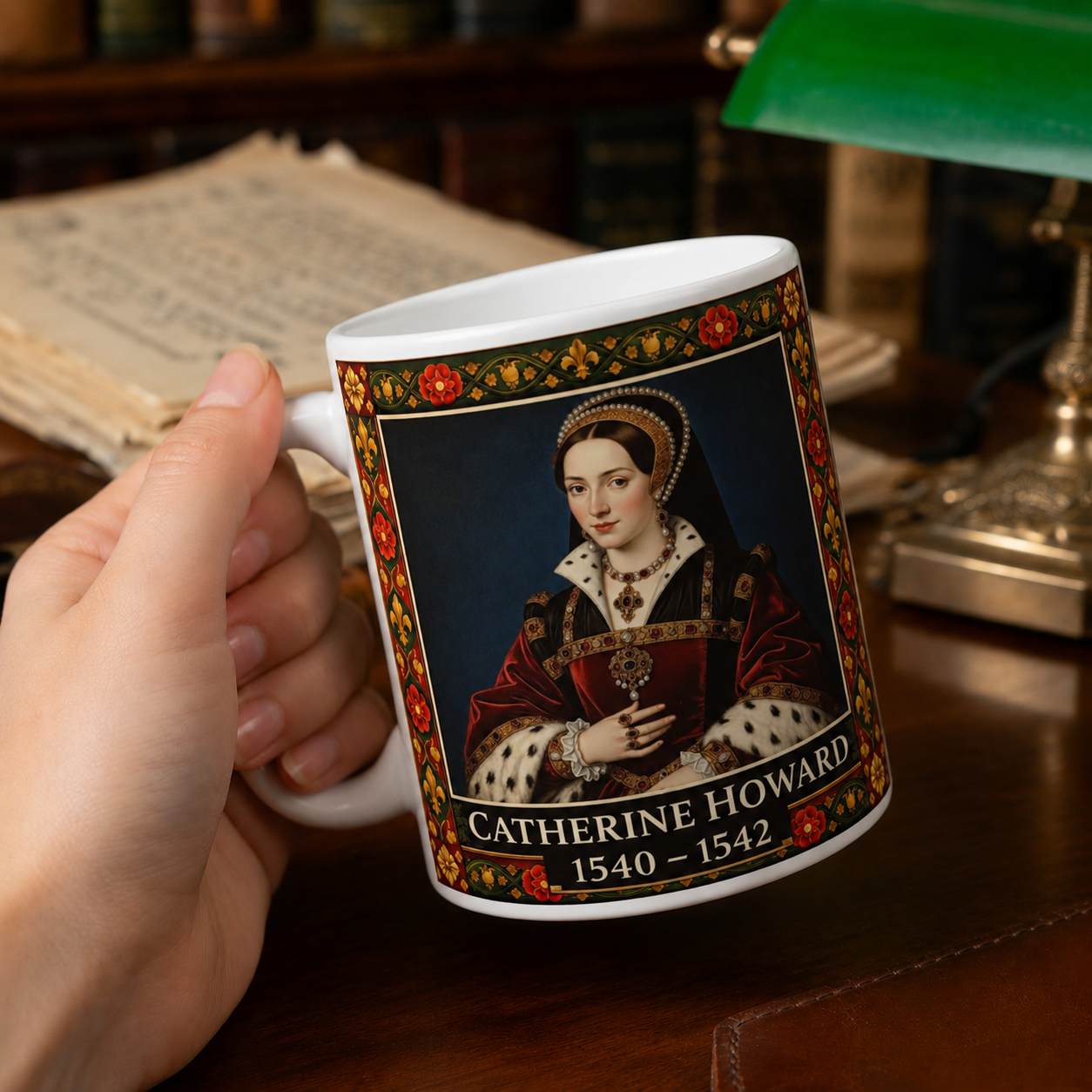 Catherine Howard Portrait Mug — Tudor History Gift for History Lovers