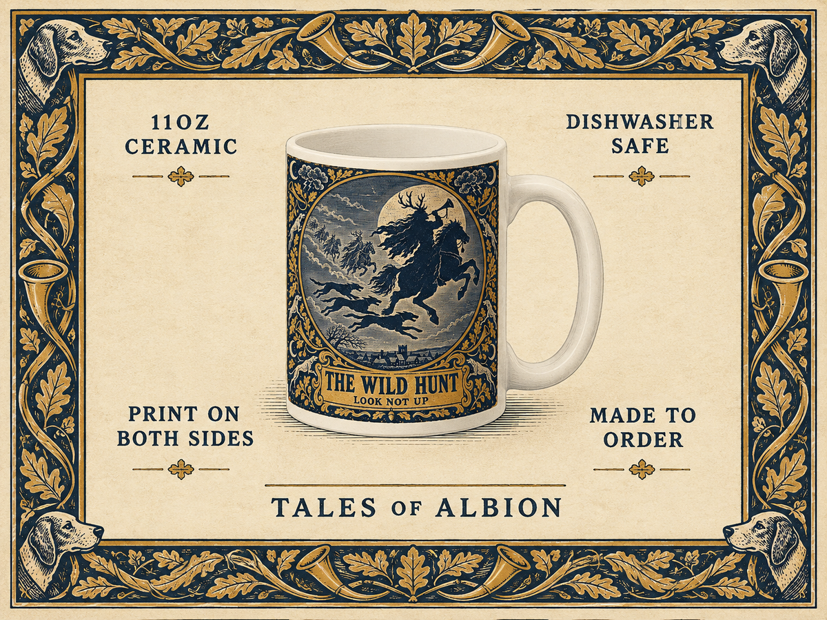 The Wild Hunt Mug — Folk Horror Ghost Riders Gift for Pagan & Gothic Lovers