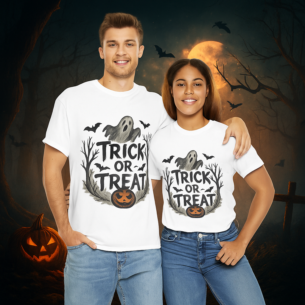 Halloween Trick or Treat T-Shirt — Spooky Unisex Halloween Tee