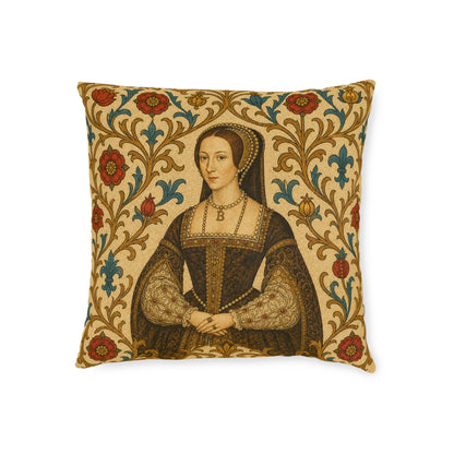 Anne Boleyn Tudor Portrait Cushion — Regal History Gift Throw Pillow