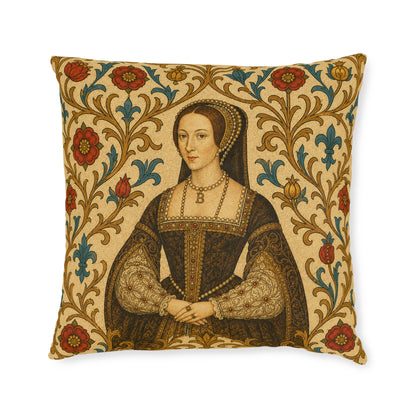 Anne Boleyn Tudor Portrait Cushion — Regal History Gift Throw Pillow